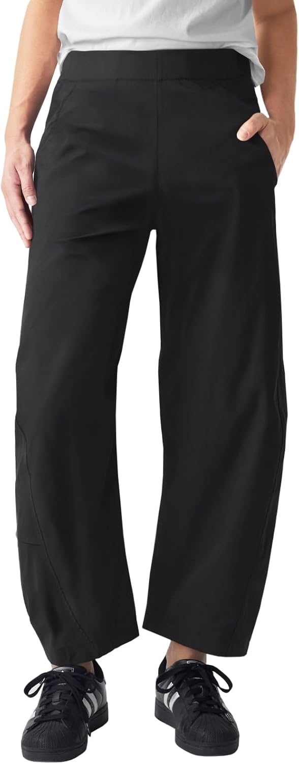 Barrel-Leg Ankle Travel Pants