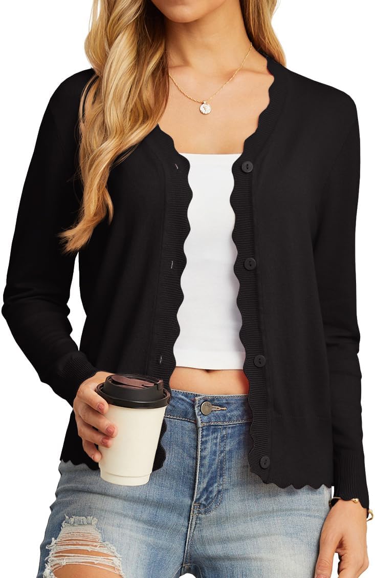 V-Neck Button-Down Cardigan