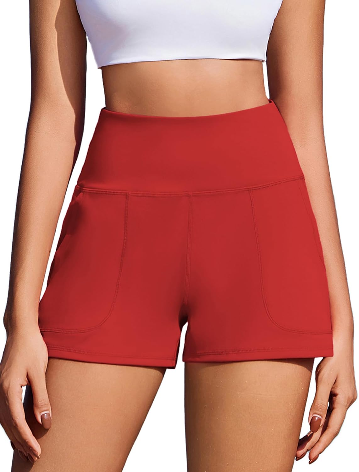 High-Waisted Wide-Leg Athletic Shorts