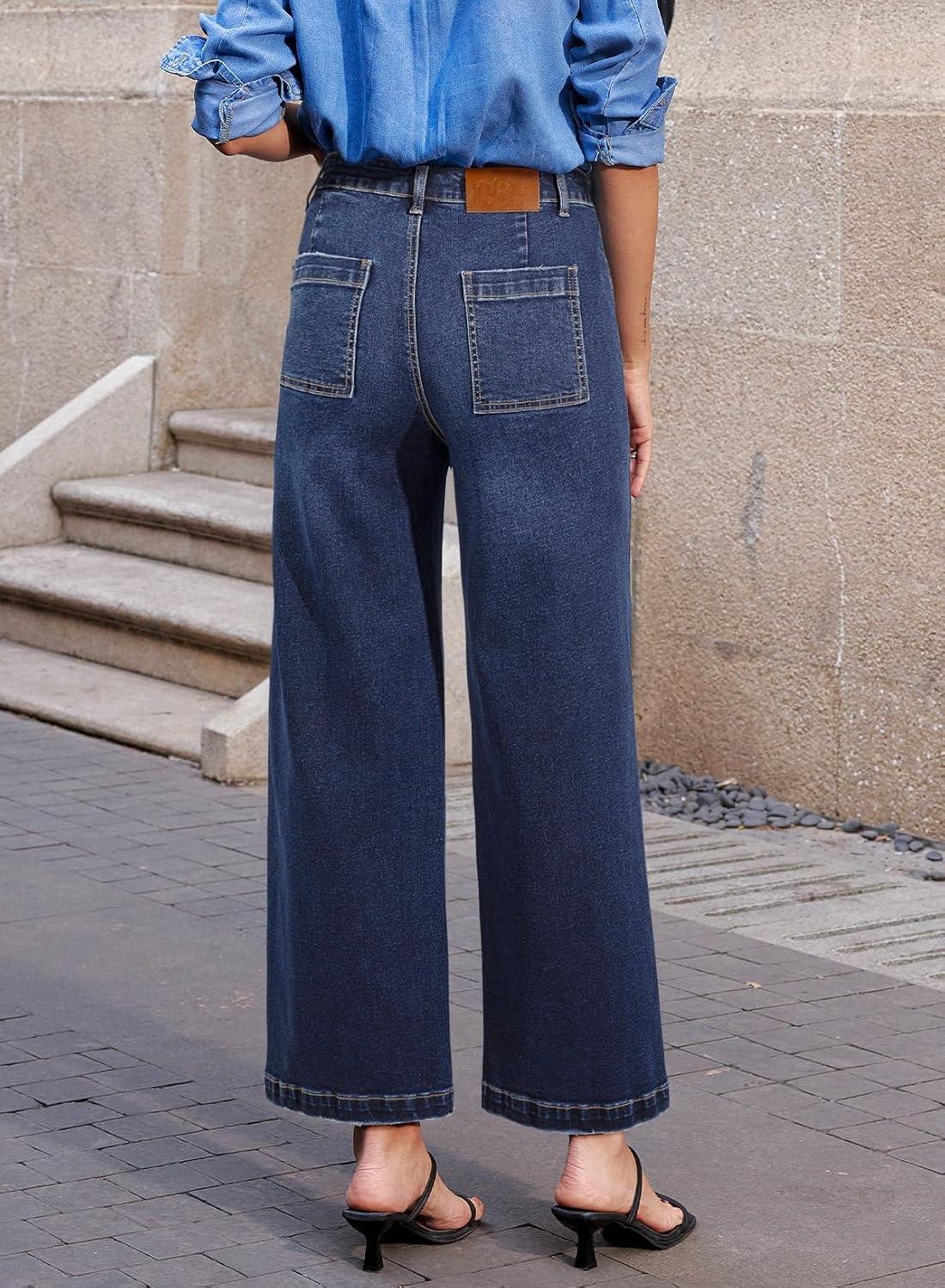 Soft Stretch Wide-Leg Ankle Jeans - photo 2 of 3